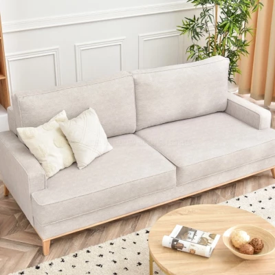 Schlafsofa SASKIA - grau / Buche