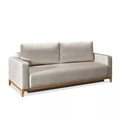 Schlafsofa mit Hocker DALENA – Sand/Eiche