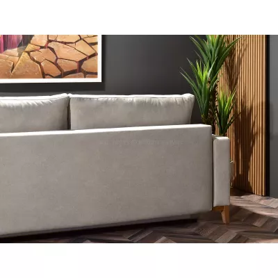 Schlafsofa mit Hocker DALENA – Sand/Eiche