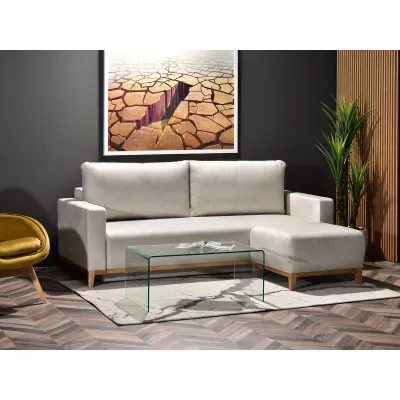 Schlafsofa mit Hocker DALENA – Sand/Eiche