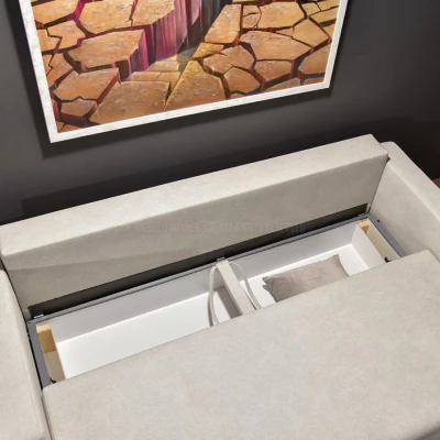 Schlafsofa mit Hocker DALENA – Sand/Eiche