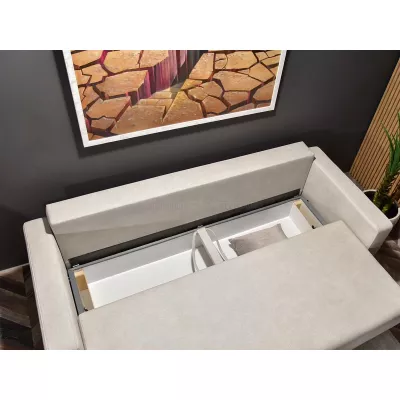 Schlafsofa mit Hocker DALENA – Sand/Eiche