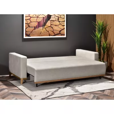 Schlafsofa mit Hocker DALENA – Sand/Eiche