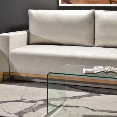 Schlafsofa mit Hocker DALENA – Sand/Eiche