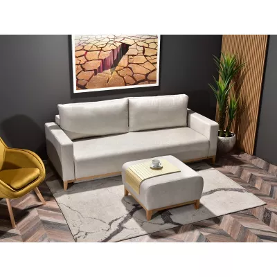 Schlafsofa mit Hocker DALENA – Sand/Eiche
