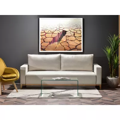 Schlafsofa mit Hocker DALENA – Sand/Eiche