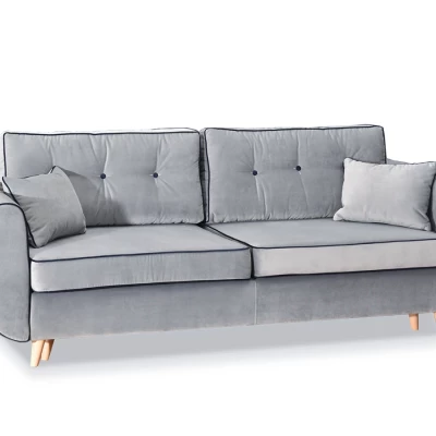 Schlafsofa LALESKA – Hellblau/Eiche