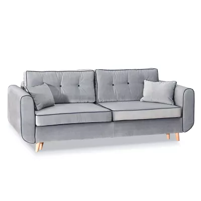 Schlafsofa LALESKA – Hellblau/Eiche
