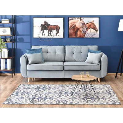 Schlafsofa LALESKA – Hellblau/Eiche