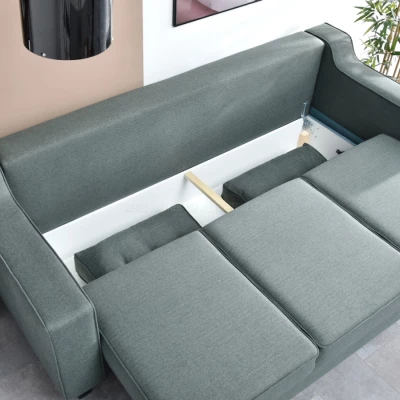 Sofa mit Stauraum IDANIA - grau/schwarz