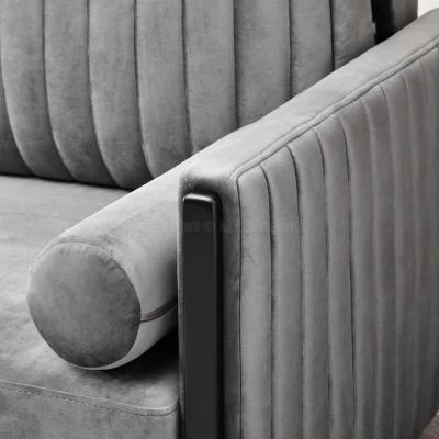 Schlafsofa EMELDA – grau/schwarz