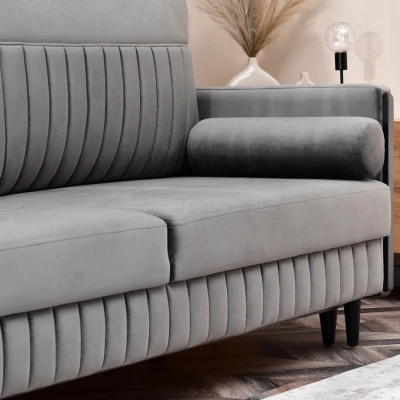 Schlafsofa EMELDA – grau/schwarz