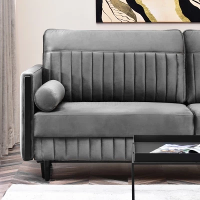 Schlafsofa EMELDA – grau/schwarz