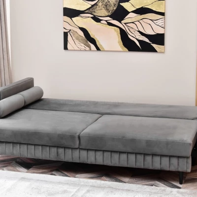 Schlafsofa EMELDA – grau/schwarz