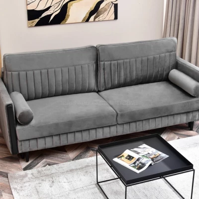 Schlafsofa EMELDA – grau/schwarz