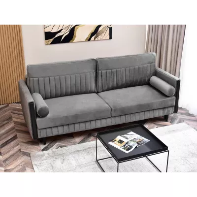 Schlafsofa EMELDA – grau/schwarz