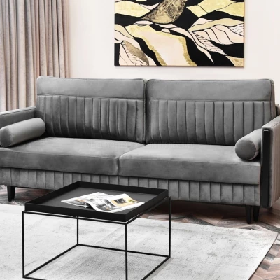 Schlafsofa EMELDA – grau/schwarz