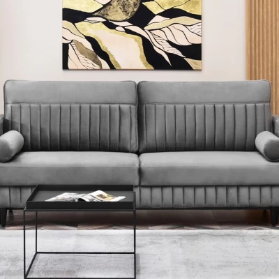 Schlafsofa EMELDA – grau/schwarz
