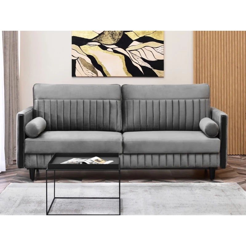 Schlafsofa EMELDA – grau/schwarz