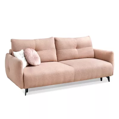 Schlafsofa MIGDALIA – Puderrosa/Schwarz