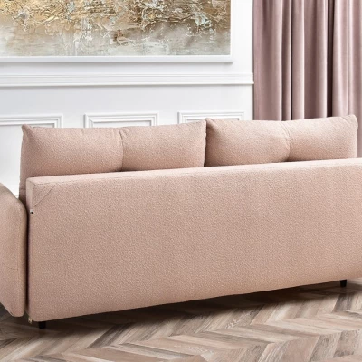 Schlafsofa MIGDALIA – Puderrosa/Schwarz