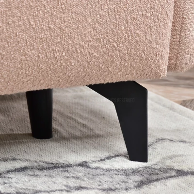 Schlafsofa MIGDALIA – Puderrosa/Schwarz