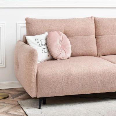 Schlafsofa MIGDALIA – Puderrosa/Schwarz