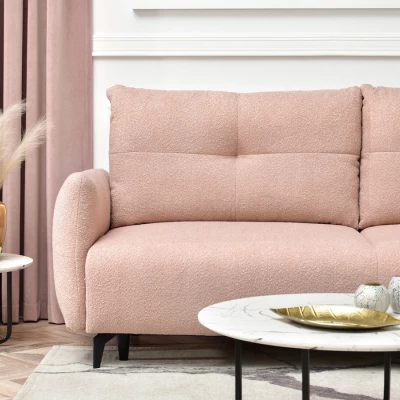 Schlafsofa MIGDALIA – Puderrosa/Schwarz