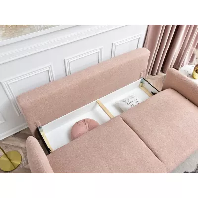 Schlafsofa MIGDALIA – Puderrosa/Schwarz