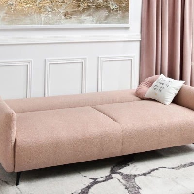 Schlafsofa MIGDALIA – Puderrosa/Schwarz