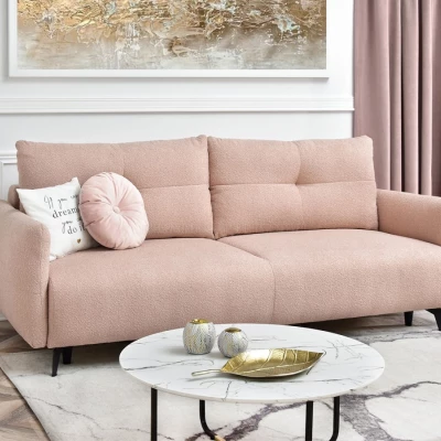 Schlafsofa MIGDALIA – Puderrosa/Schwarz