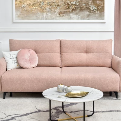 Schlafsofa MIGDALIA – Puderrosa/Schwarz