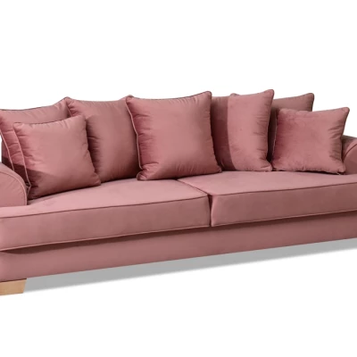 Sofa mit Stauraum MIRNA - Puderrosa / Buche
