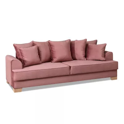 Sofa mit Stauraum MIRNA - Puderrosa / Buche
