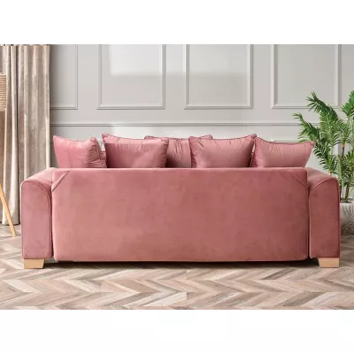 Sofa mit Stauraum MIRNA - Puderrosa / Buche