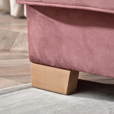Sofa mit Stauraum MIRNA - Puderrosa / Buche