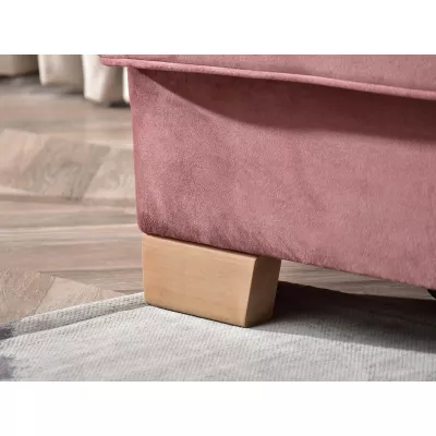 Sofa mit Stauraum MIRNA - Puderrosa / Buche