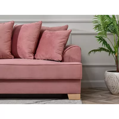 Sofa mit Stauraum MIRNA - Puderrosa / Buche