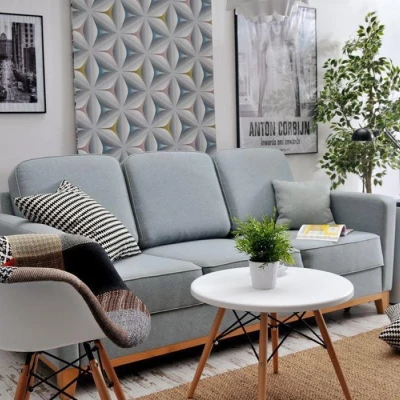 Schlafsofa NOHEMA – Türkis/Eiche