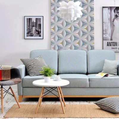 Schlafsofa NOHEMA – Türkis/Eiche