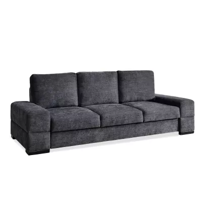 Sofa mit Stauraum AKILI – Graphit/Schwarz