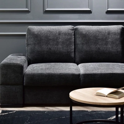 Sofa mit Stauraum AKILI – Graphit/Schwarz