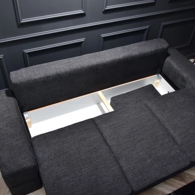 Sofa mit Stauraum AKILI – Graphit/Schwarz