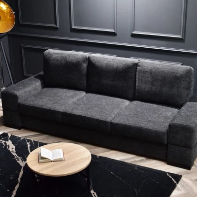 Sofa mit Stauraum AKILI – Graphit/Schwarz