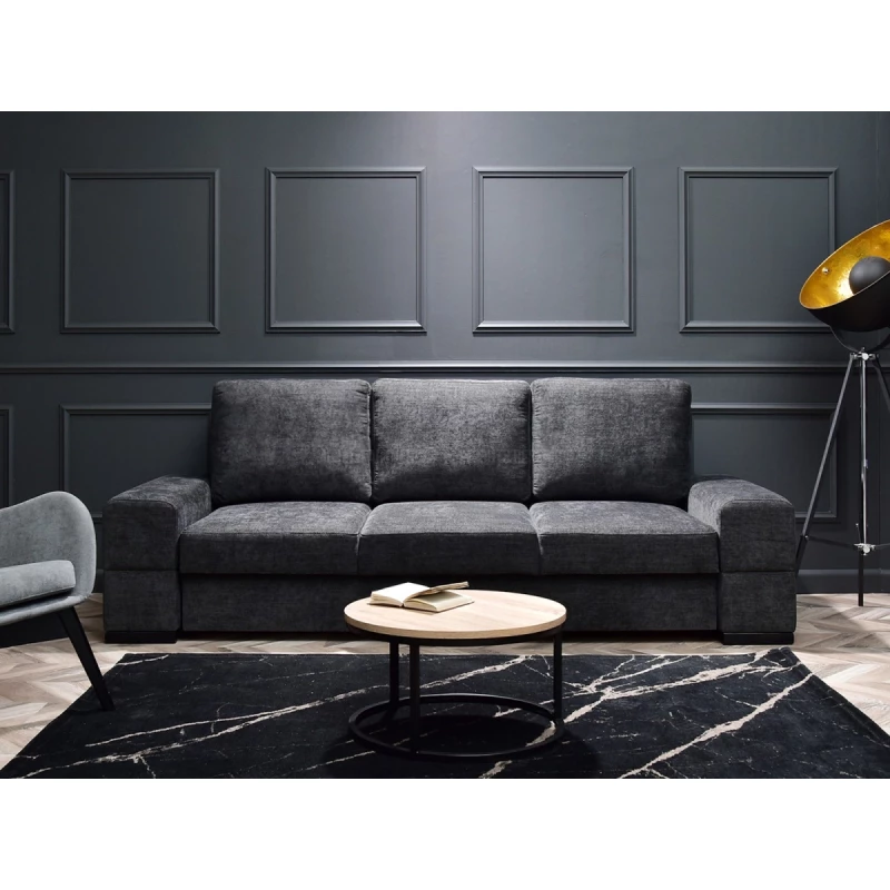 Sofa mit Stauraum AKILI – Graphit/Schwarz