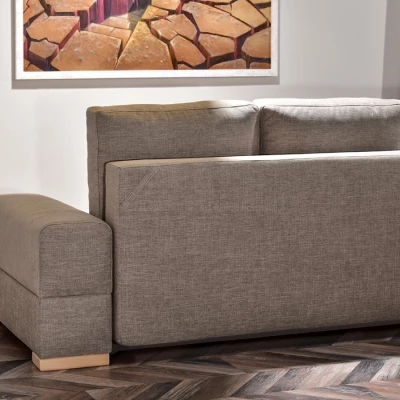 Sofa mit Stauraum AKILI - sand / Buche