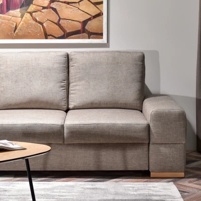 Sofa mit Stauraum AKILI - sand / Buche