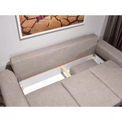 Sofa mit Stauraum AKILI - sand / Buche