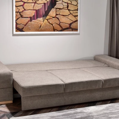 Sofa mit Stauraum AKILI - sand / Buche