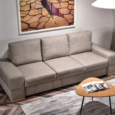 Sofa mit Stauraum AKILI - sand / Buche
